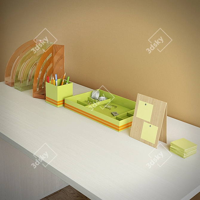 Modern Desk Set: Linnmon/Alex IKEA 3D model image 2