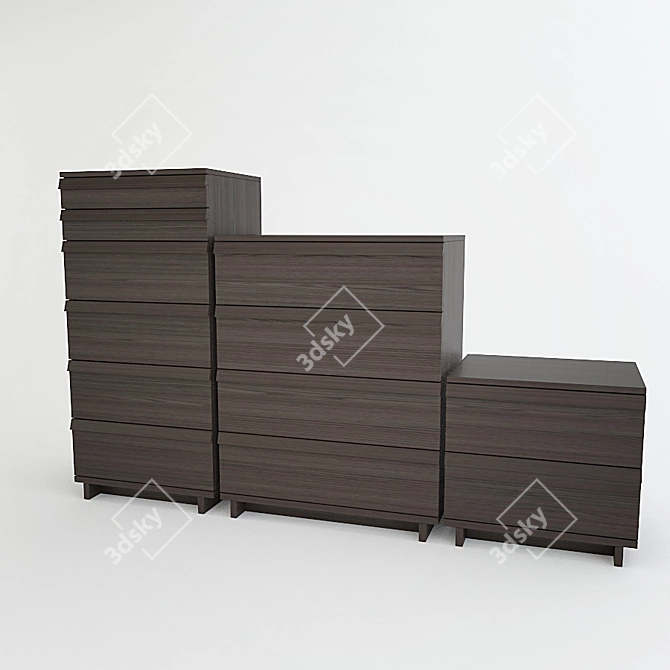 IKEA Oppland Dresser - Modern Scandinavian Storage 3D model image 2