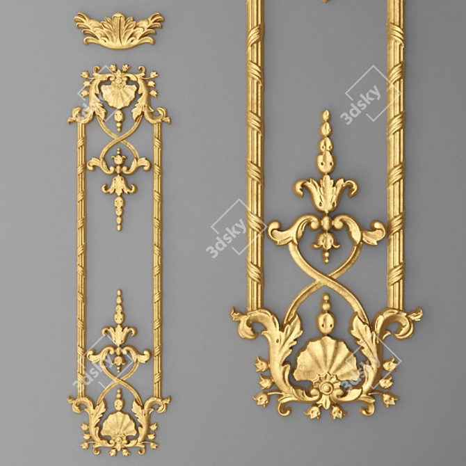 Elegant Stucco Frame 3D model image 1