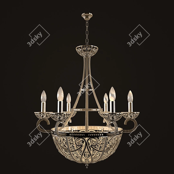 Crystal Chandelier 596: Elegant Illumination 3D model image 1