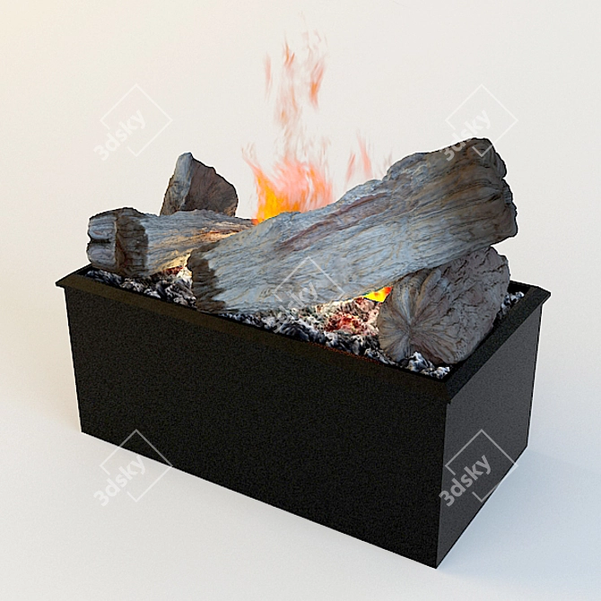 3D Electric Fireplace: Realistic Steam Effect 3D model image 2