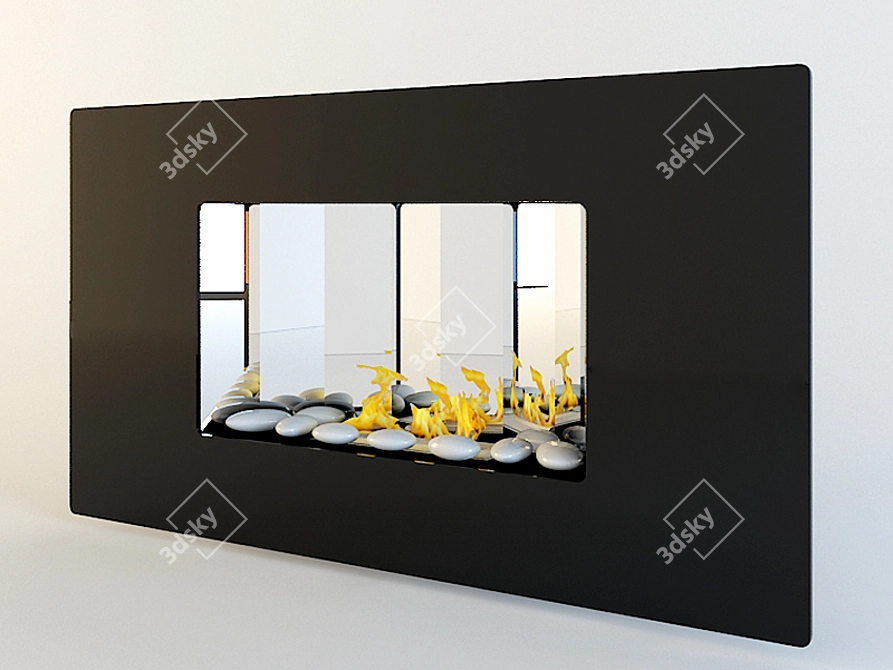 Kebo Valencia Black Fireplace 3D model image 1