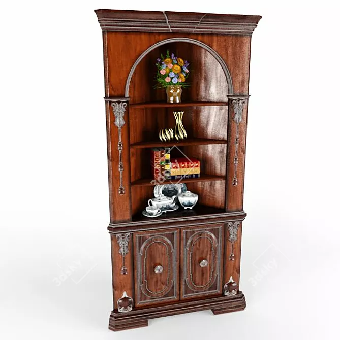 Elegant Corner Cabinet: Francesco Molon A115 3D model image 1