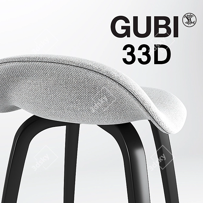 GUBI 33D Hallingdal Bar Stool 3D model image 3