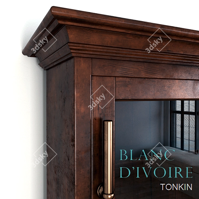 Elegant Ivory Bookshelf: Blanc D'Ivoire 3D model image 2