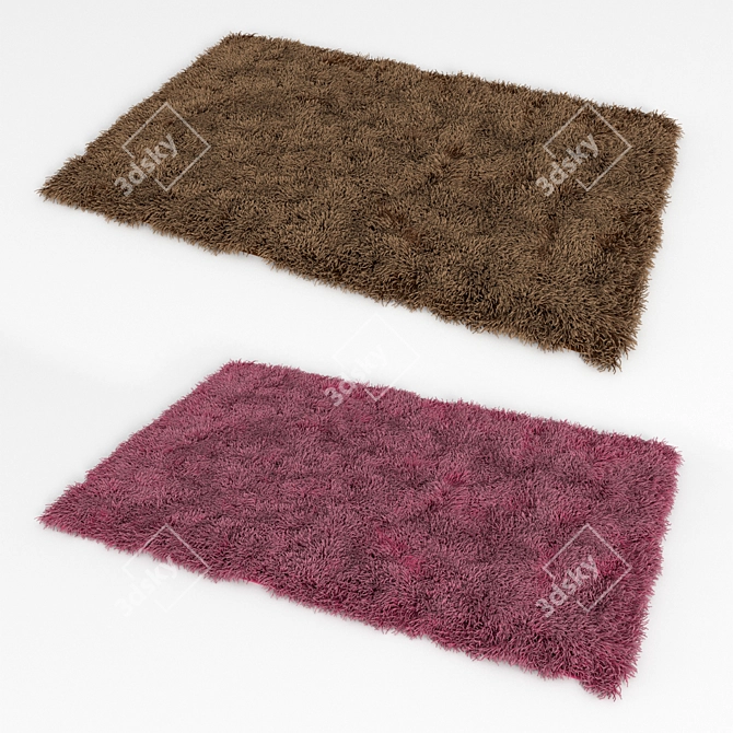 Plush Geometric Carpet: 1200x1800 mm, 70 mm Pile Height (4 Colors) 3D model image 3