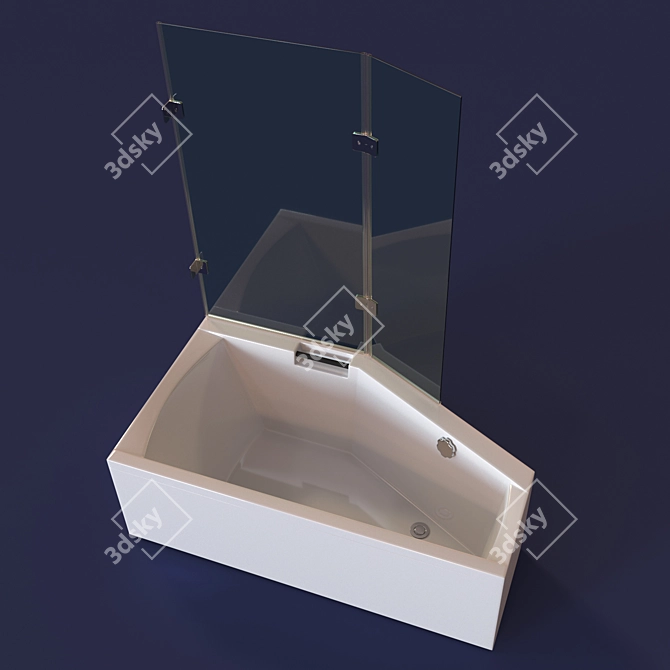 Riho Geta 1600x900: Stylish Acrylic Corner Bath 3D model image 1