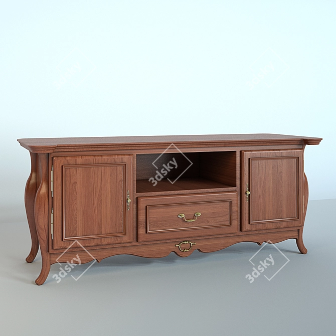 Sleek TV Stand 3D model image 1