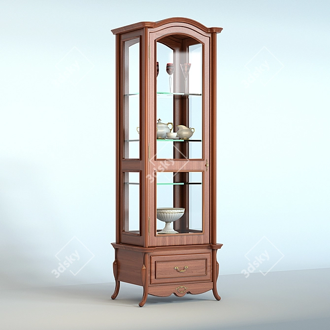 Elegant Display Cabinet 3D model image 1