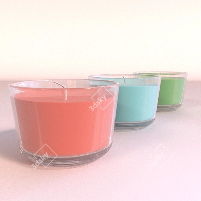 Glowing Delights: Decorative Candle Set 3D model image 1