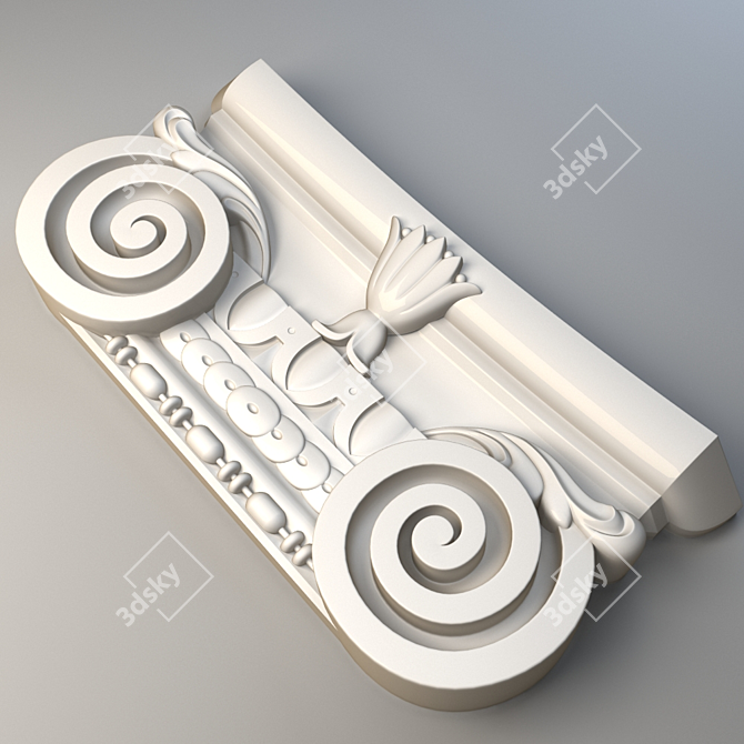 Classic CNC Capital Molding 3D model image 2