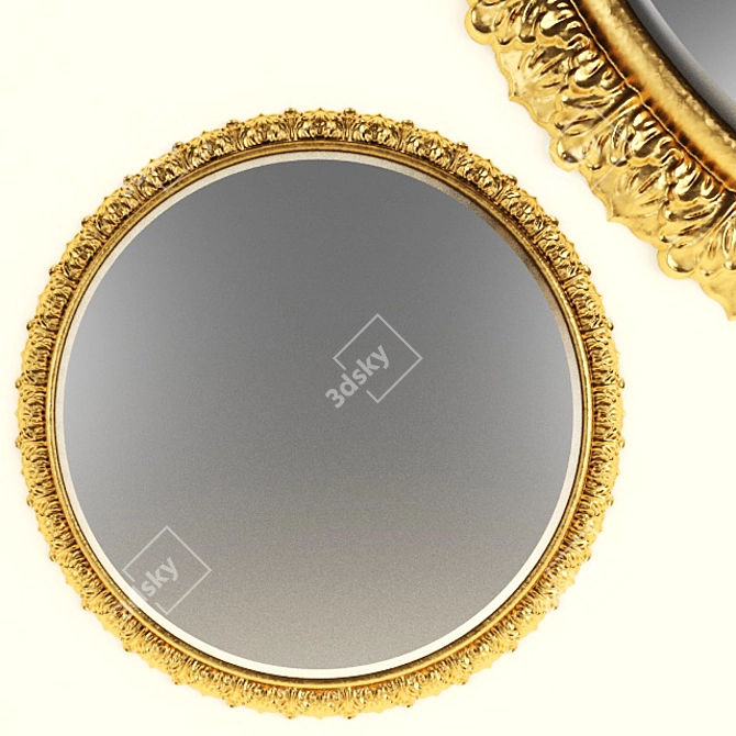 Elegant Reflective Glass Mirror 3D model image 1