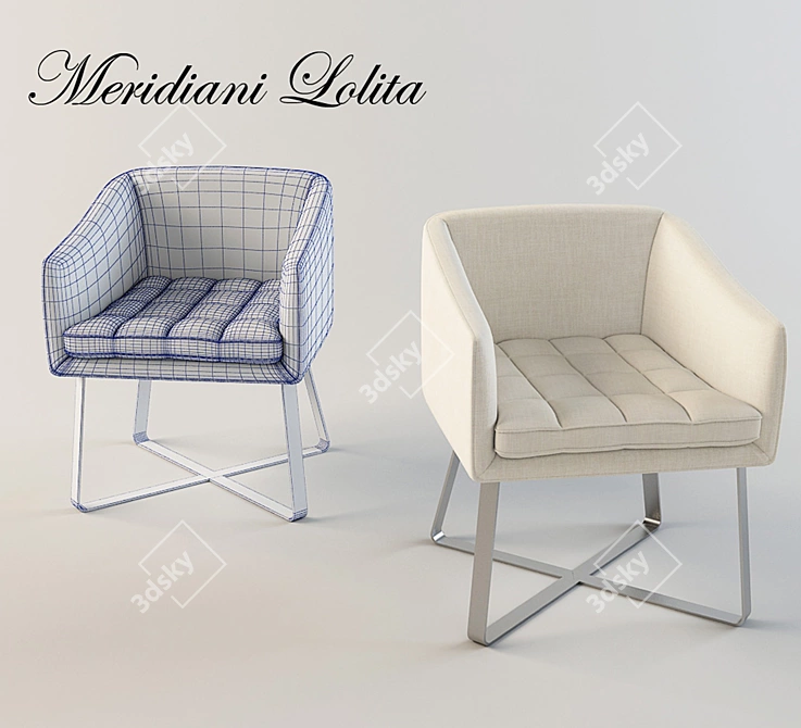 Elegant Meridiani Lolita Armchair 3D model image 2