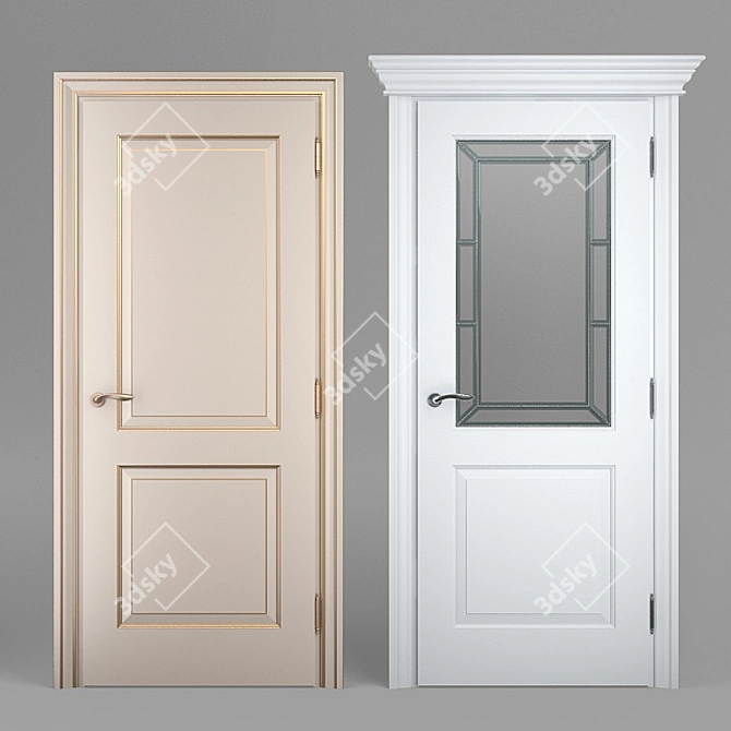 Elegant Interier Door - Model 06 3D model image 1