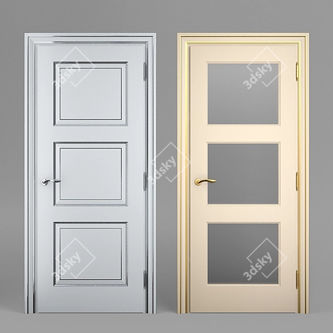 Stylish Interier Door Model 08 3D model image 1