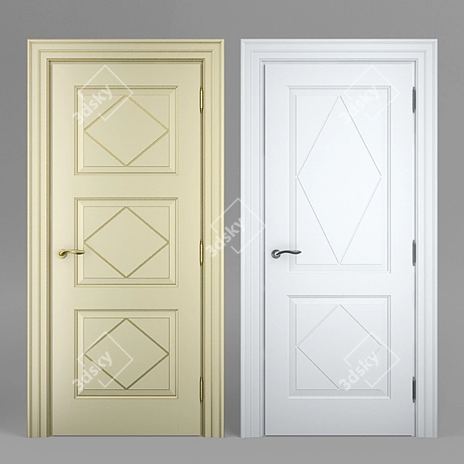 Elegant Interier Door - Model 09 3D model image 1