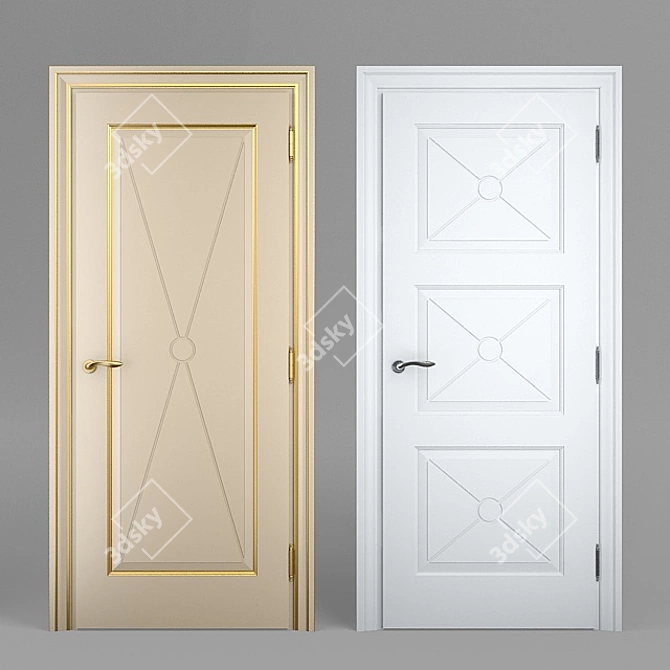 Elegant Interier Door Model 12 3D model image 1