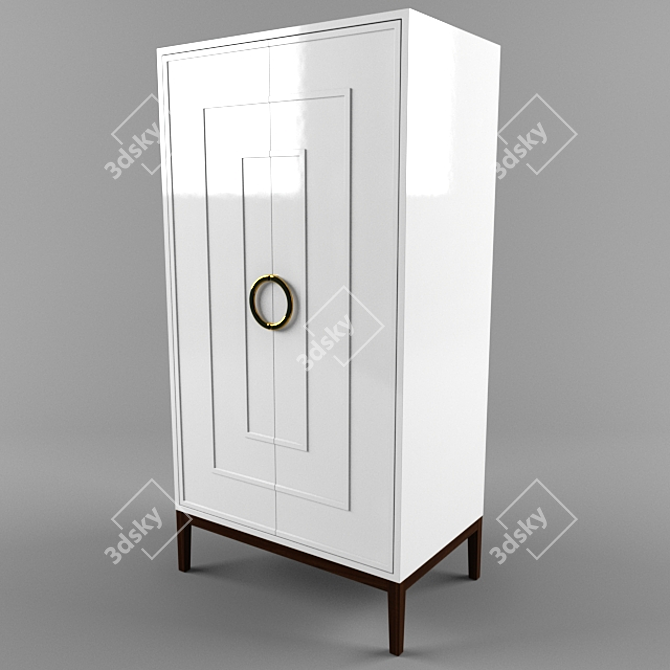 Regency Distribution Brass Armoire 3D model image 1