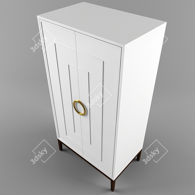 Regency Distribution Brass Armoire 3D model image 2