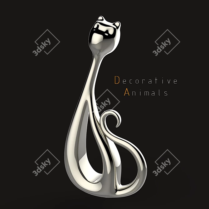 Chic Animal-inspired Decor Statues 3D model image 1