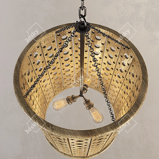 Elegant Rustic Pendant Lighting 3D model image 2