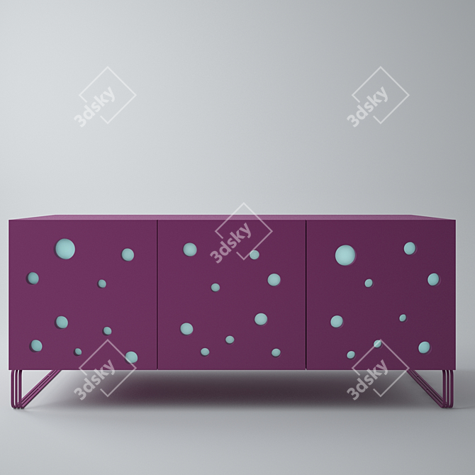 Dot Decor Dresser 3D model image 1