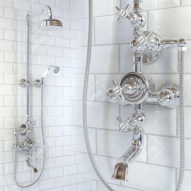 Regal Thermostatic Tub & Shower Set 3D model image 1