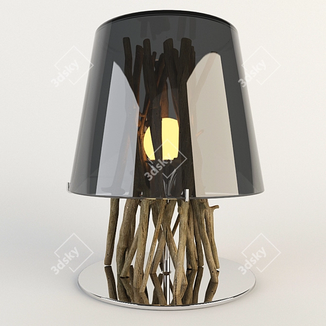 Modern Chrome Table Lamp 3D model image 1