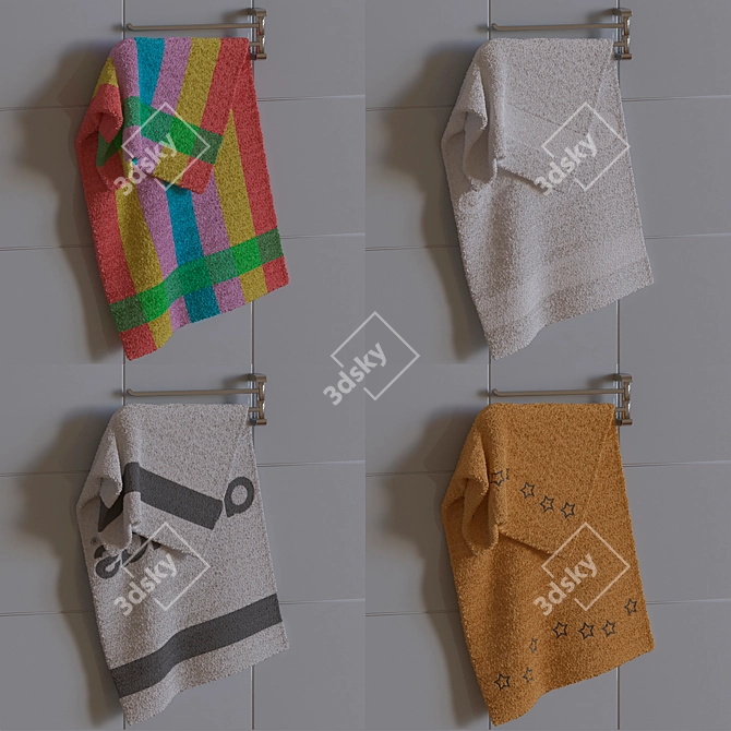 Versatile Towel: Hang on Door or Towel Rack 3D model image 1