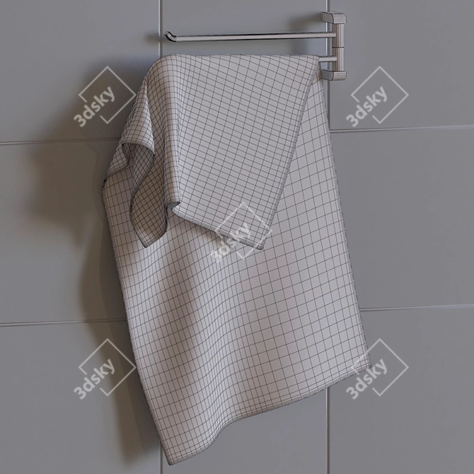 Versatile Towel: Hang on Door or Towel Rack 3D model image 2