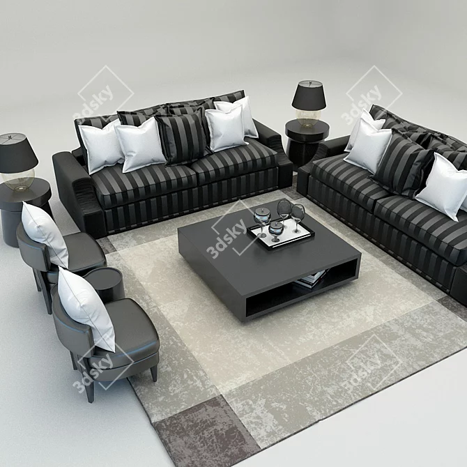 ComfortCozy Sofa Collection 3D model image 1