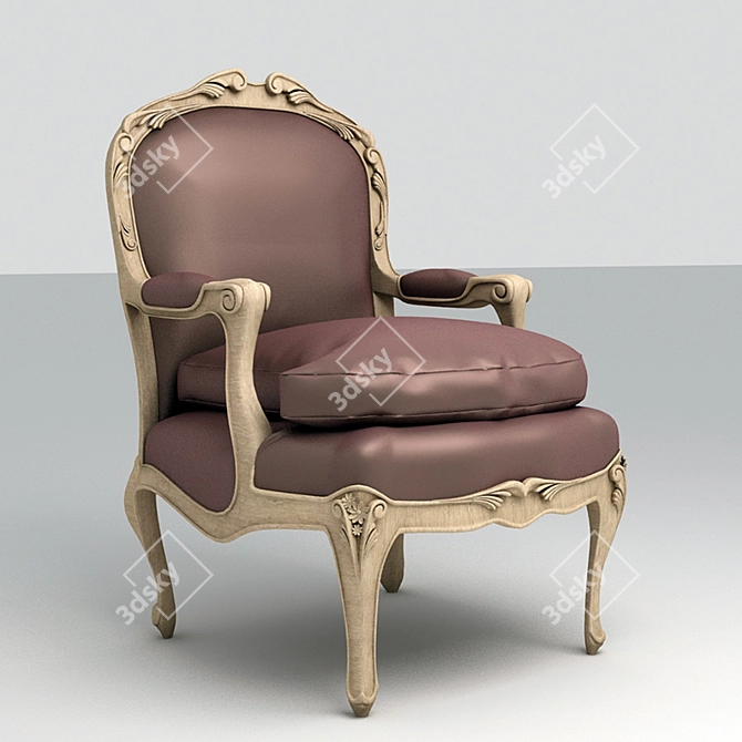 Elegant Louis XV Armchair 3D model image 1