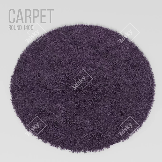 Plush Geometric Carpet - 1400mm Diameter 3D model image 1