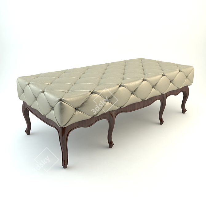 Quilted Classical Bench - Luxurious Seating 3D model image 1