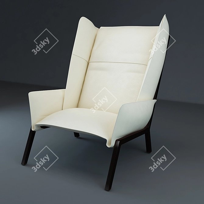 Elegant BEAU FIXE Armchair 3D model image 1