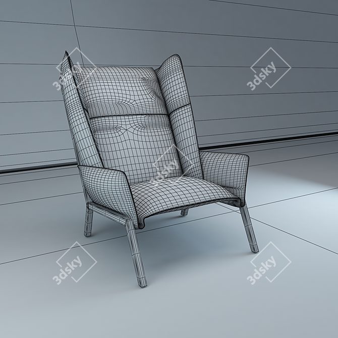 Elegant BEAU FIXE Armchair 3D model image 3