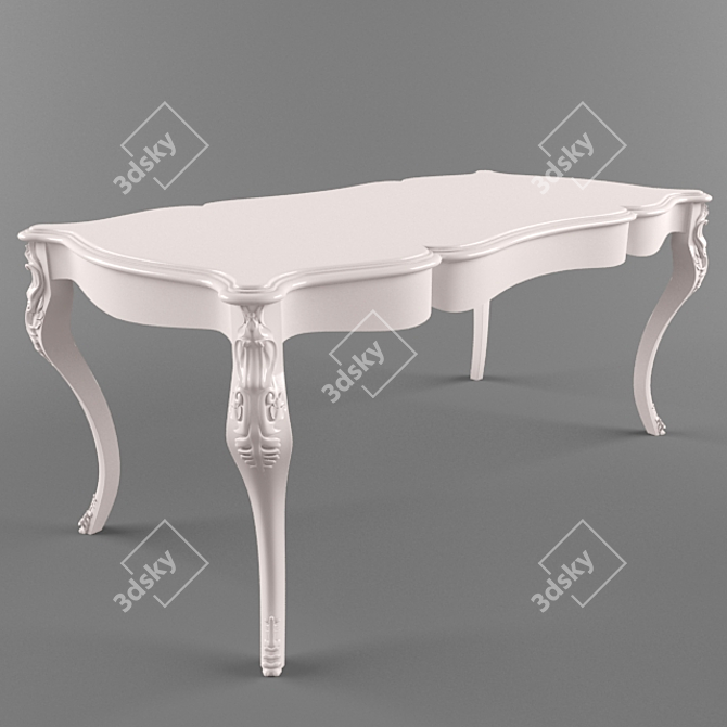 Modern White Oak Table 3D model image 1