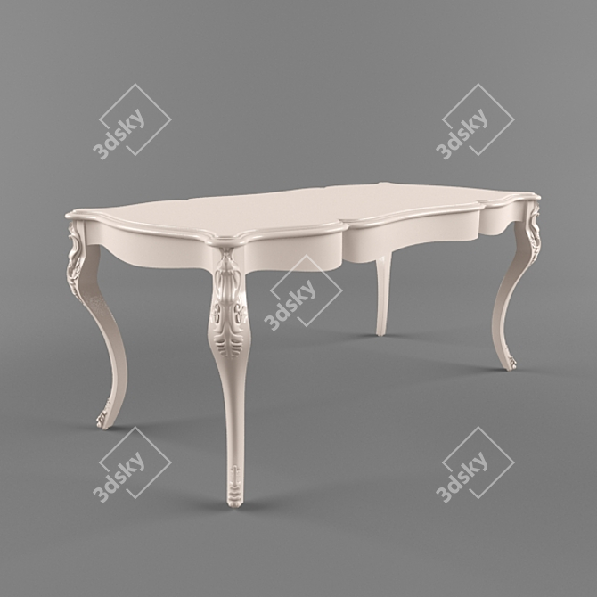 Modern White Oak Table 3D model image 2