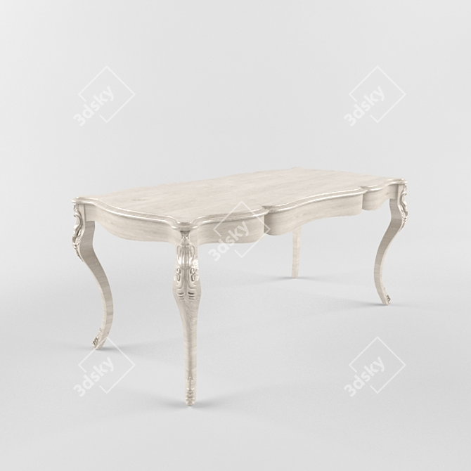 Modern White Oak Table 3D model image 3