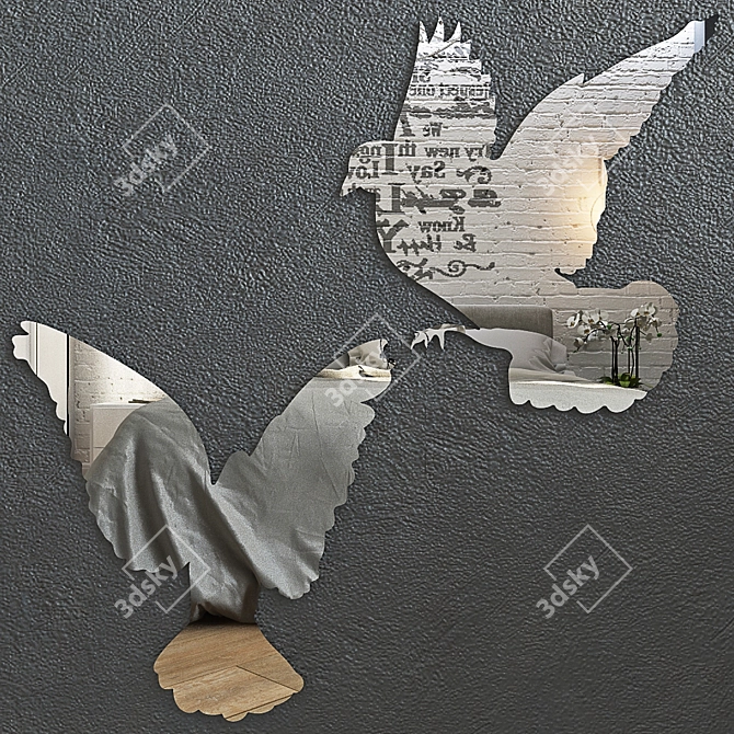 Reflective Pigeon Mirror 3D model image 1