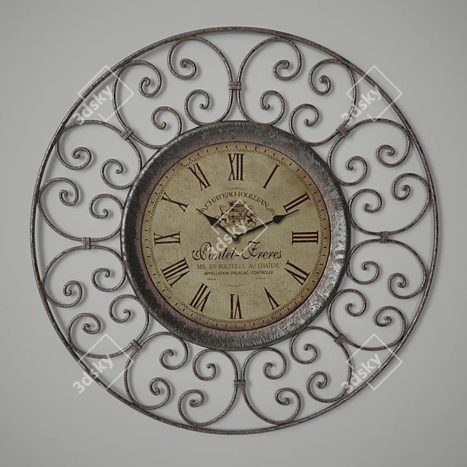 German Made HETTICH Wall Clock 3D model image 1