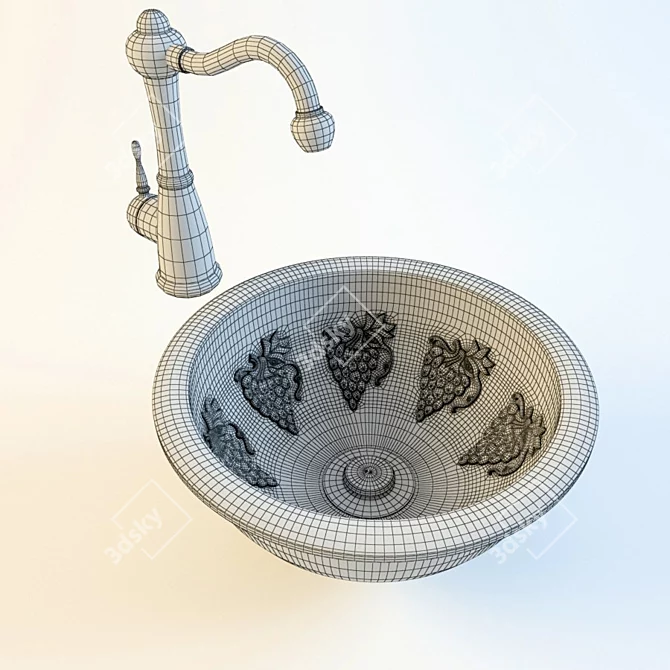 Elegant Classic Basin 3D model image 2