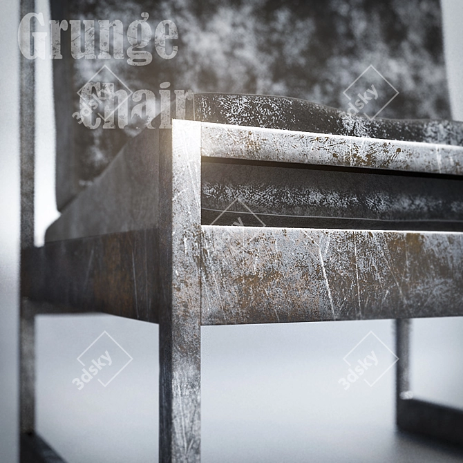 Vintage Grunge Chair 3D model image 3