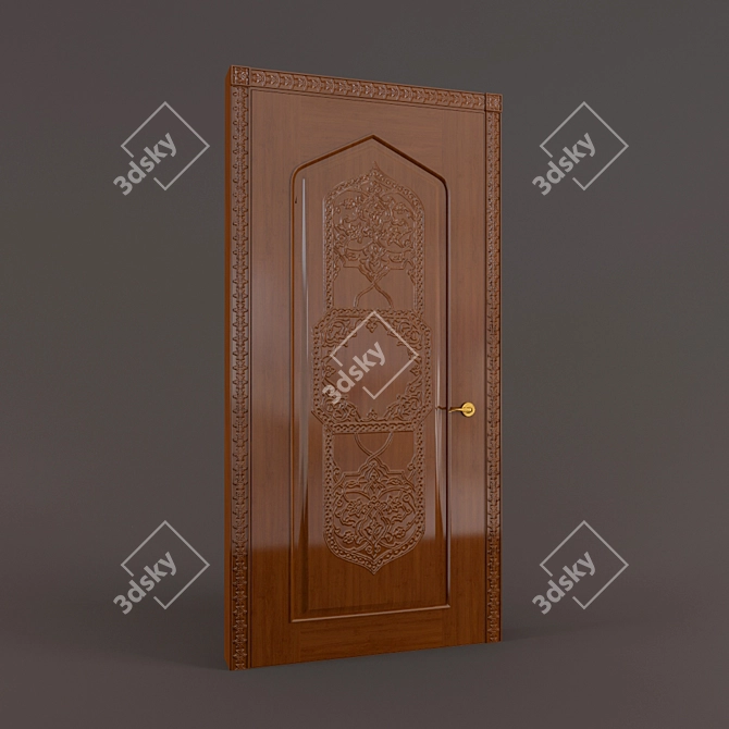 Oriental Charm: Doorway Delight 3D model image 1