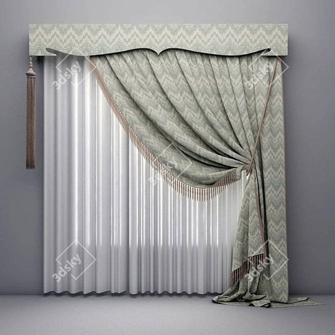 Elegant Drapery: Perfect Window Accent 3D model image 1