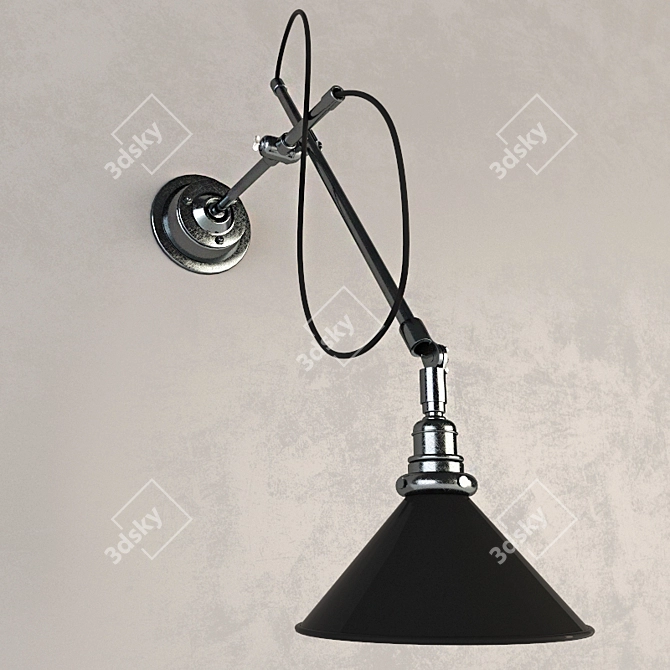 Vintage RH Machinist Sconce 3D model image 3