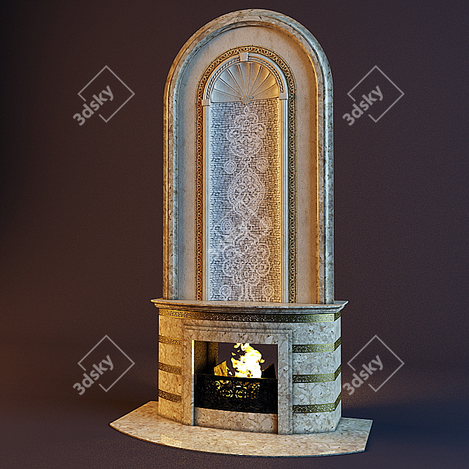 In-Wall Fireplace 3D model image 1