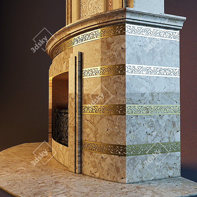 In-Wall Fireplace 3D model image 2