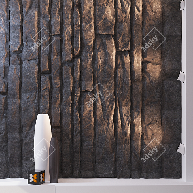 Slate Stone - Elegant Decorative Fragment 3D model image 1