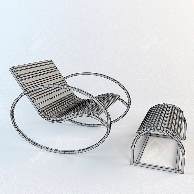 Cozy Rocking Chair 3D model image 3